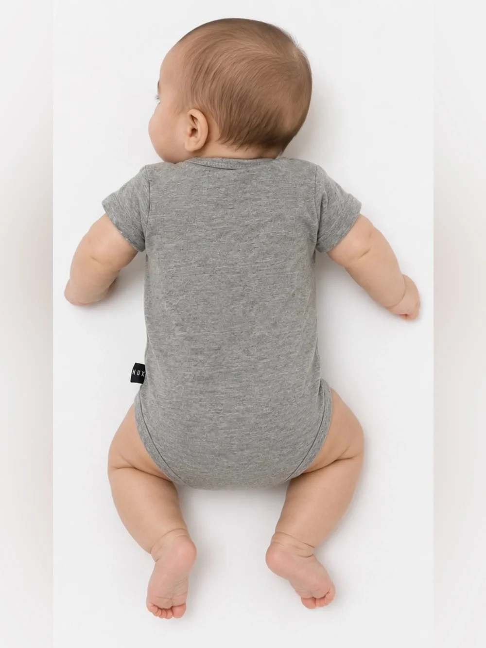 Huxbaby Unisex Gray Graphic Bunny & Bear Bodysuit Onesie